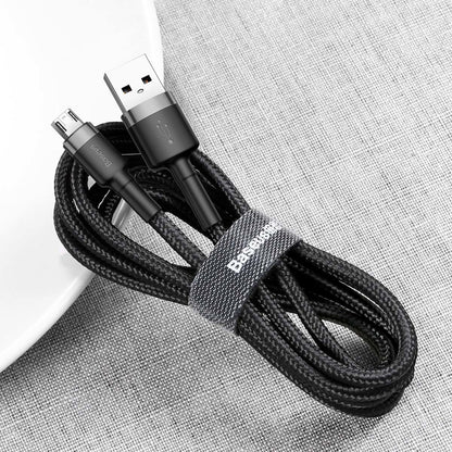 Kabel do transmisji danych i ładowania USB-A - microUSB Baseus Cafule, 18 W, 1 m, szary CAMKLF-BG1