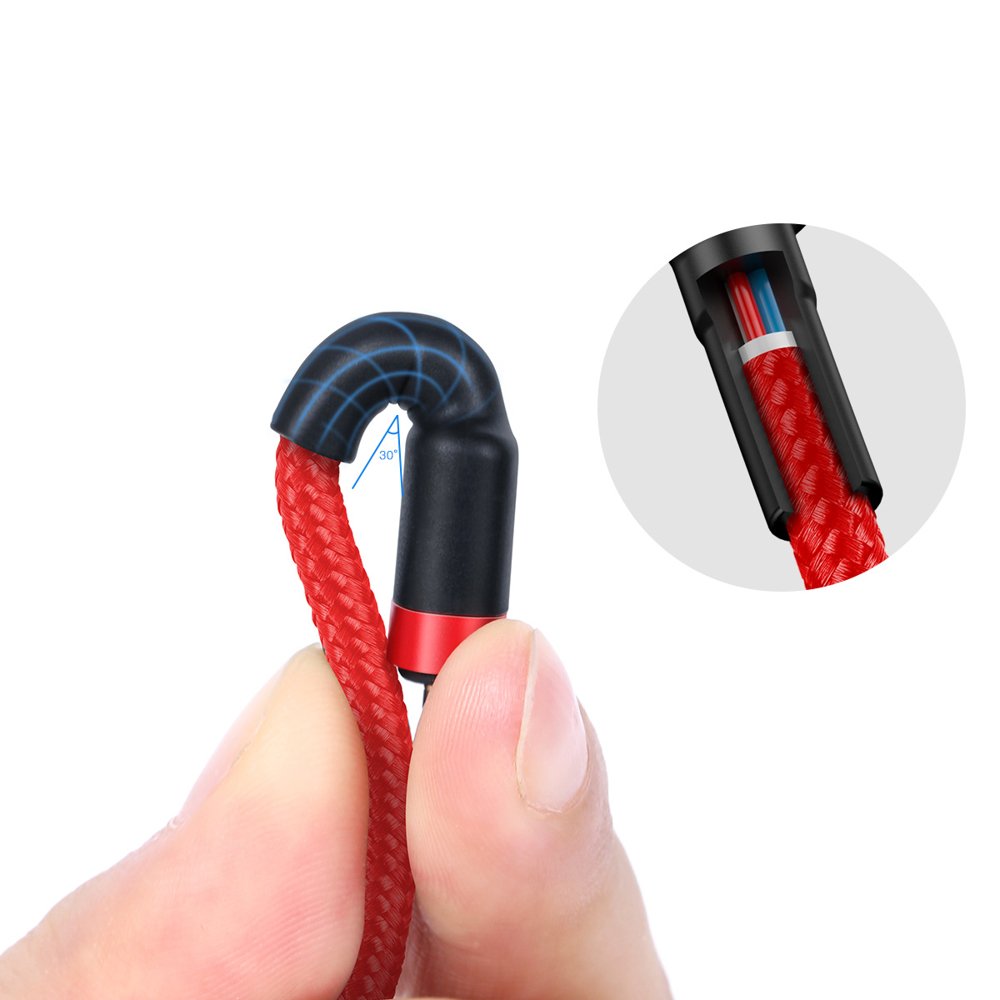 Kabel USB-C do ładowania i transmisji danych - USB-C Baseus Cafule, 60 W, 2 m, czerwony CATKLF-H09