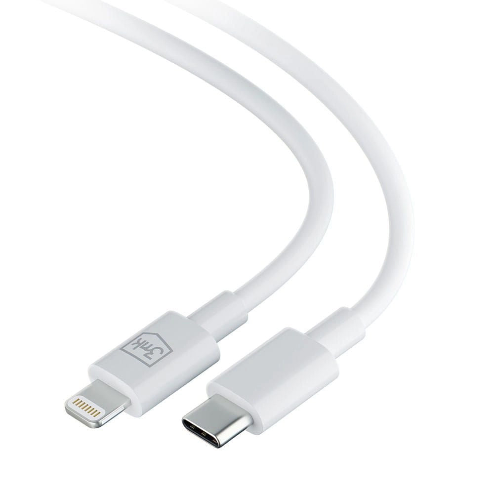 Kabel do ładowania i transmisji danych USB-C - Lightning 3MK Hyper, 20 W, 1,2 m, biały 