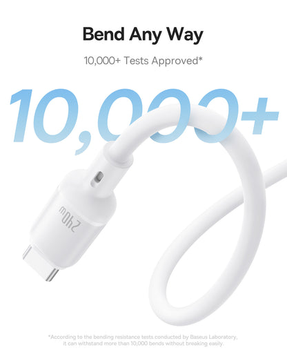 Cablu Date si Incarcare USB-C - USB-C Baseus PicoGo, 240W, 1m, Alb P10376800211-00