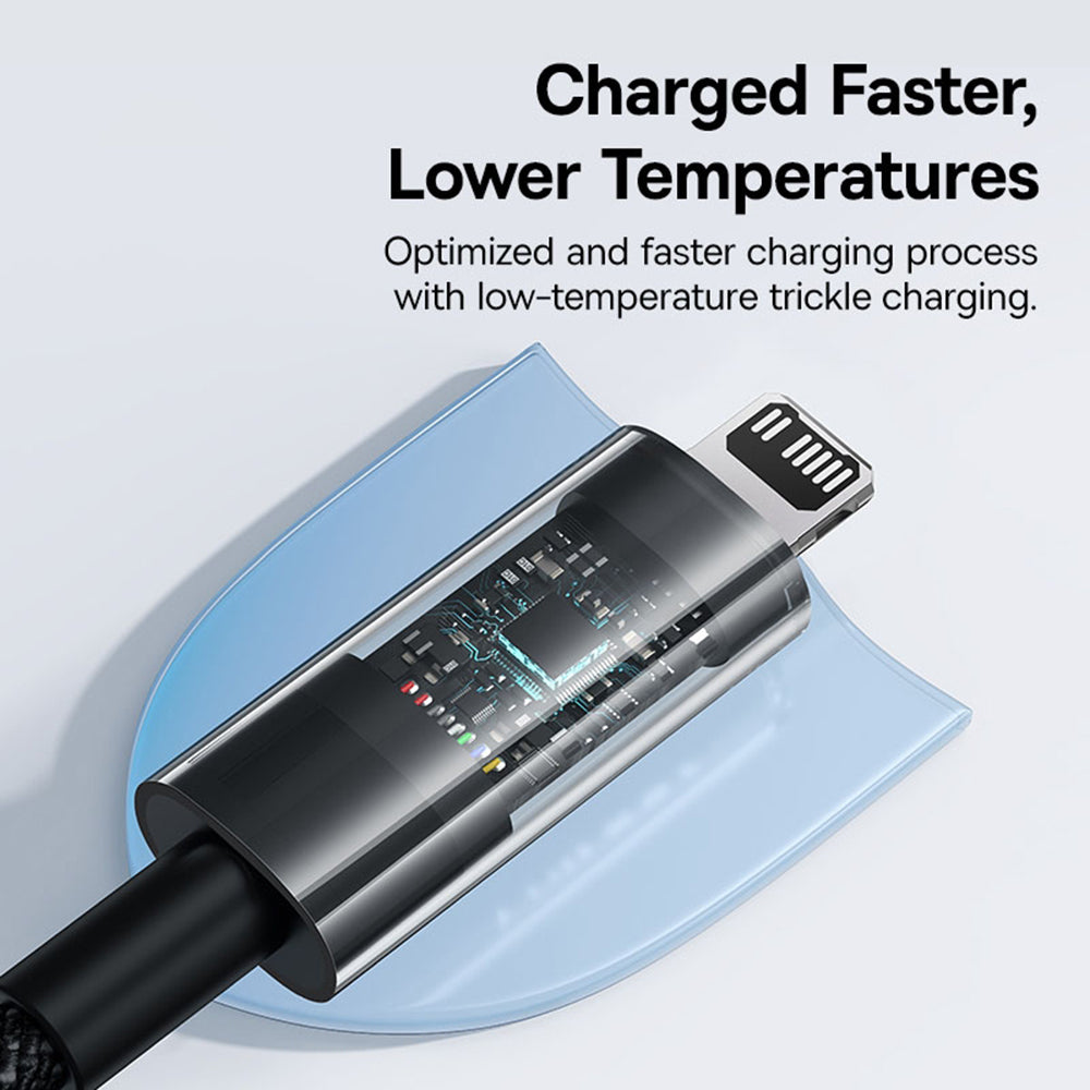 Kabel do danych i ładowania USB-C - Lightning Baseus Gem, 20W, 2m, Czarny P10373001111-01