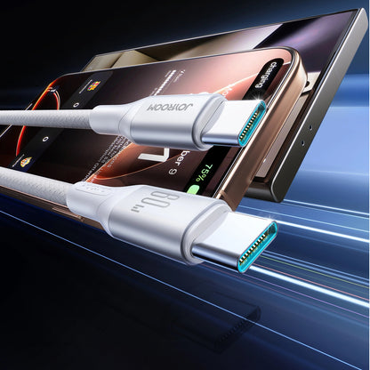 Kabel do danych i ładowania USB-C - USB-C Joyroom S-A28 Flash, 60W, 1m, Biały