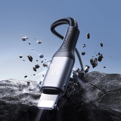 Kabel do danych i ładowania USB-C - Lightning Joyroom S-A28 Flash, 30W, 2m, Czarny