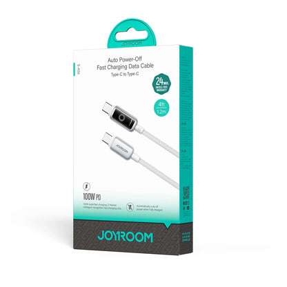 Kabel do danych i ładowania USB-C - USB-C Joyroom S-A55 StarFlight Display, 100W, 1.2m, Biały