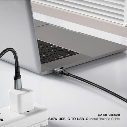Kabel do danych i ładowania USB-C - USB-C XO Design NB-Q264A, 240W, 1m, Czarny