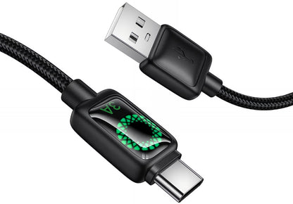 Kabel do danych i ładowania USB-A - USB-C HOCO U146, 36W, 1.2m, Czarny