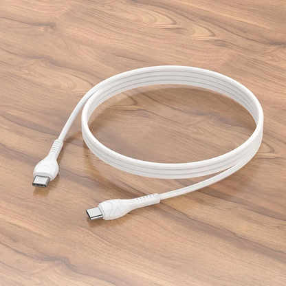 Kabel do danych i ładowania USB-C - USB-C HOCO X37, 60W, 1m, Biały