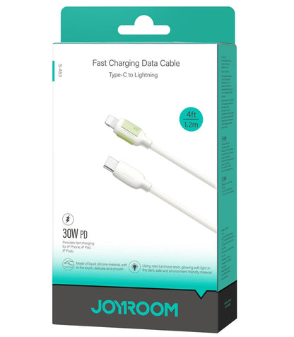 Kabel do danych i ładowania USB-C - Lightning Joyroom S-A53, 30W, 1.2m, Beżowy