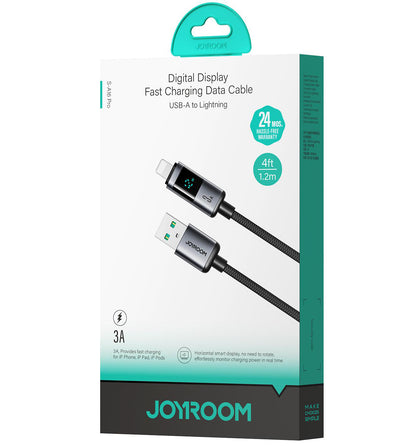 Kabel do danych i ładowania USB-A - Lightning Joyroom S-A16 Pro Prism Display, 12W, 1.2m, Czarny