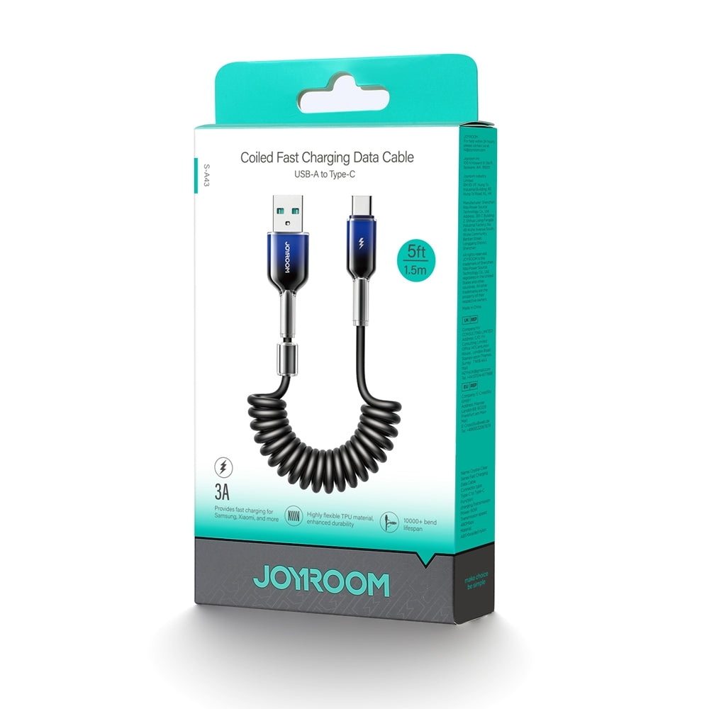 Kabel do danych i ładowania USB-A - USB-C Joyroom S-A43 Crystal, 60W, 1,5m, Czarny
