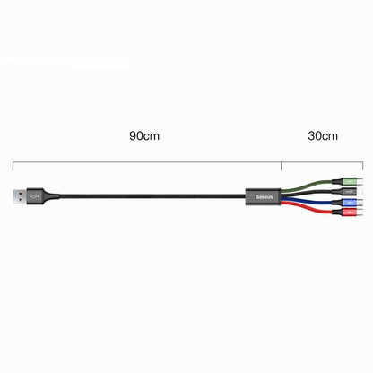 Kabel USB-A - 2 x Lightning / microUSB / USB-C Baseus Rapid 4in1 Charging Cable, 20 W, 1,2 m, czarny CA1T4-A01