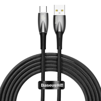 Kabel USB-A do USB-C Baseus Glimmer Series do transmisji danych i ładowania, 100 W, 2 m, czarny CADH000501 CADH000501 