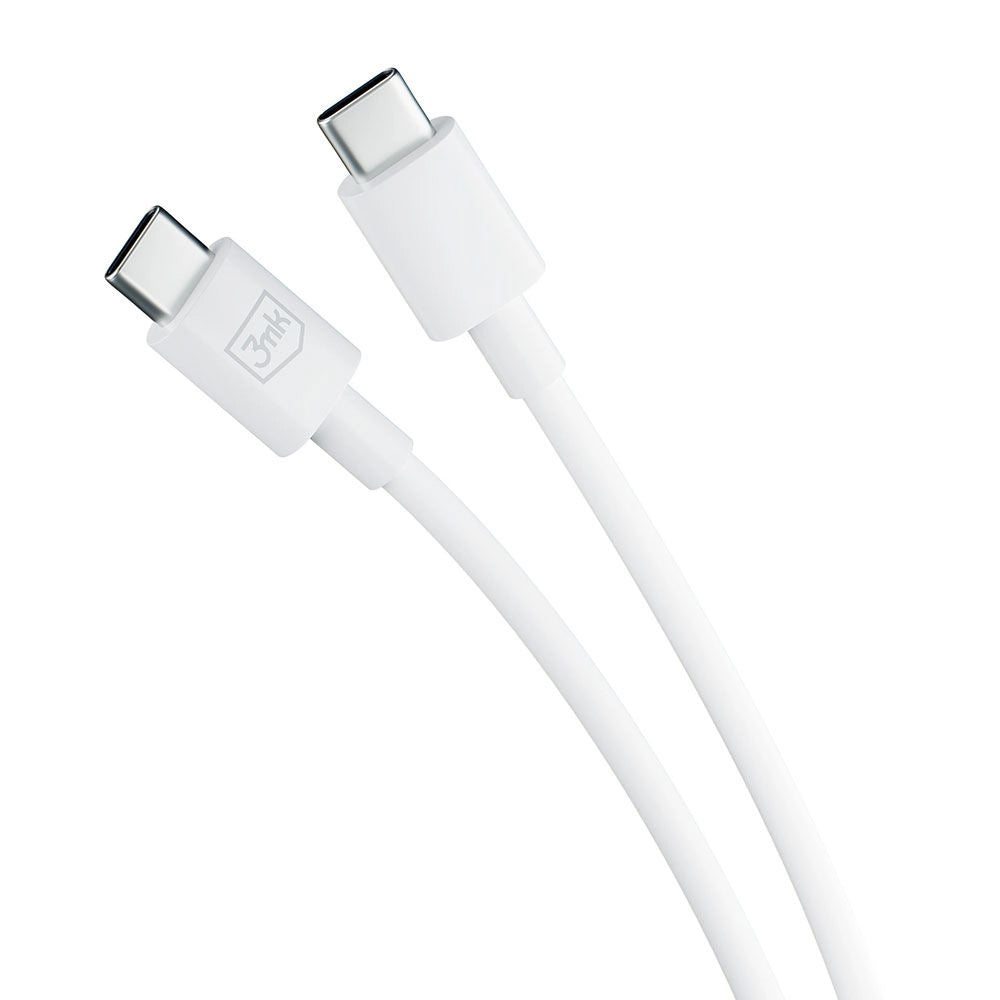 Kabel USB-C do ładowania i transmisji danych - USB-C 3MK Hyper, 100 W, 1,2 m, biały 