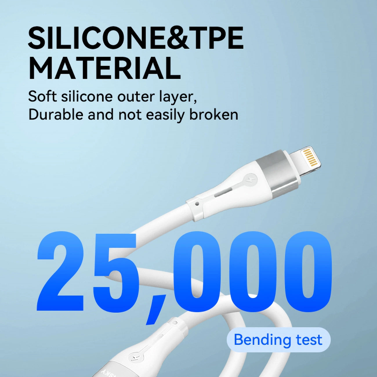 Kabel do danych i ładowania USB-C - Lightning WZK WSTCL1, 27W, 1m, Biały
