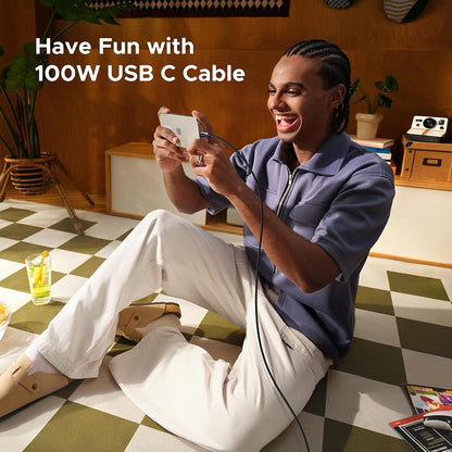 Kabel do danych i ładowania USB-C - USB-C UGREEN L509, 100W, 1m, Szary