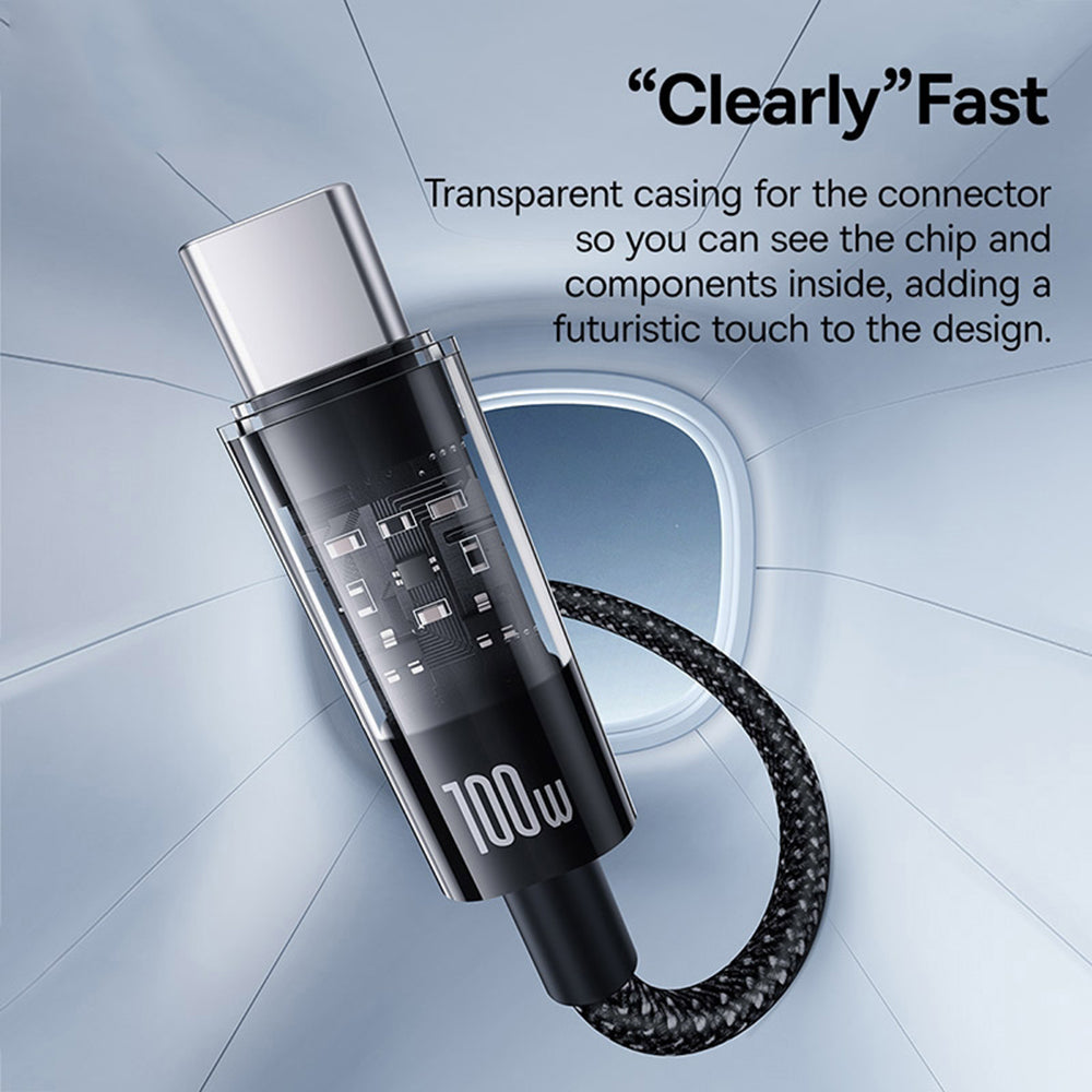 Kabel USB-C - USB-C Baseus Gem do danych i ładowania, 100W, 2m, Czarny P10373000111-01