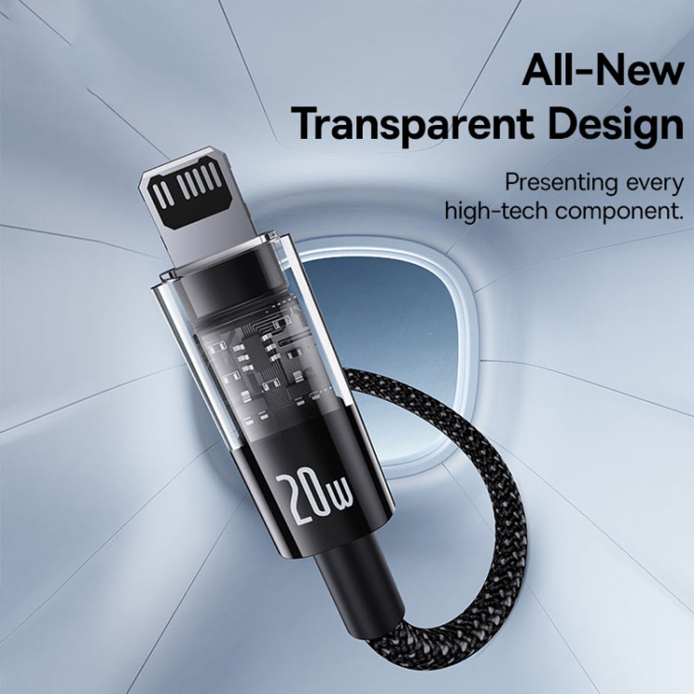 Kabel do danych i ładowania USB-C - Lightning Baseus Gem, 20W, 2m, Czarny P10373001111-01