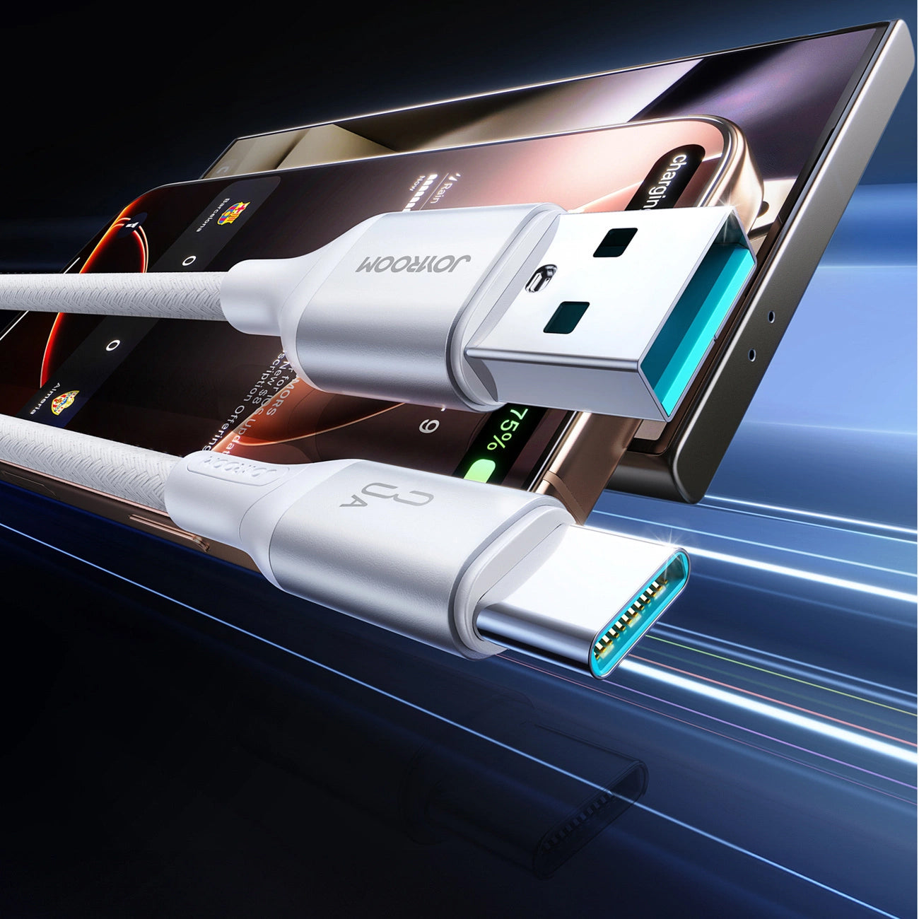 Kabel do danych i ładowania USB-A - USB-C Joyroom S-A28 Flash, 30W, 2m, Biały