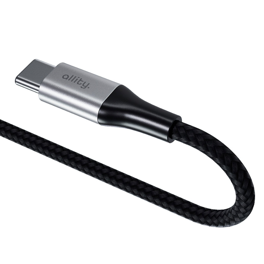 Kabel do danych i ładowania USB-C - USB-C Allity. AUC-01, 100W, 2m, Czarny