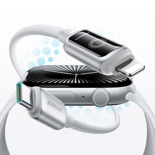 Kabel do danych i ładowania USB-C - Lightning Joyroom S-A55 StarFlight Display, 30W, 1.2m, Biały