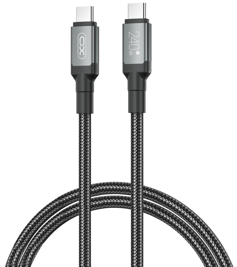 Kabel do danych i ładowania USB-C - USB-C XO Design NB-Q264A, 240W, 1m, Czarny