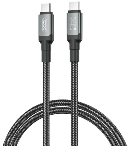 Kabel do danych i ładowania USB-C - USB-C XO Design NB-Q264A, 240W, 1m, Czarny