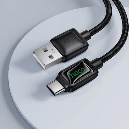 Kabel do danych i ładowania USB-A - USB-C HOCO U146, 36W, 1.2m, Czarny