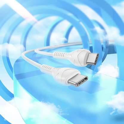 Kabel do danych i ładowania USB-C - USB-C HOCO X37, 60W, 1m, Biały