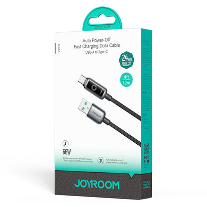 Kabel do danych i ładowania USB-A - USB-C Joyroom S-A55 StarFlight Display, 66W, 1.2m, Czarny