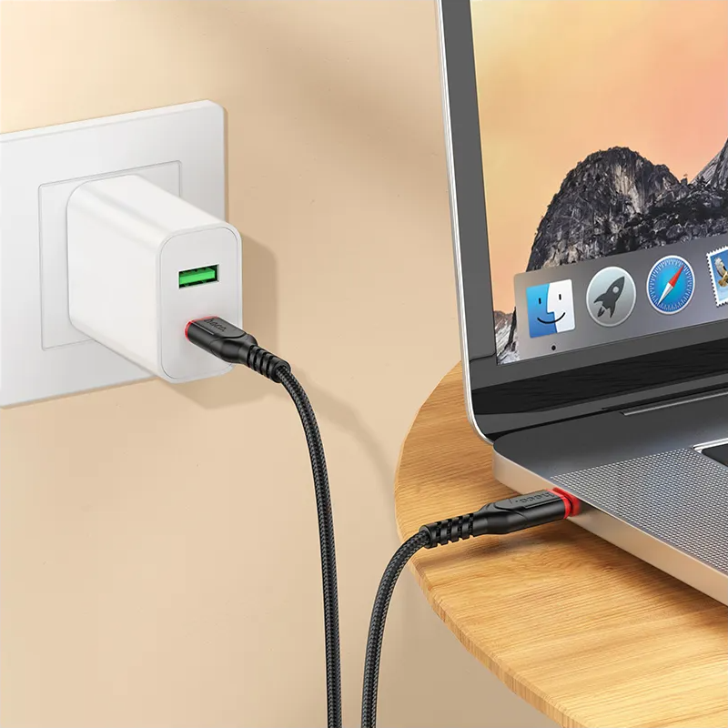 Kabel do przesyłu danych i ładowania USB-C - USB-C HOCO X59 Victory, 60W, 3m, Czarny