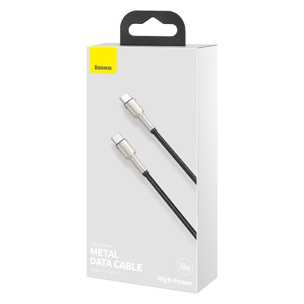 Kabel USB-C do USB-C Baseus Cafule, 100W, 2m, Czarny CATJK-D01