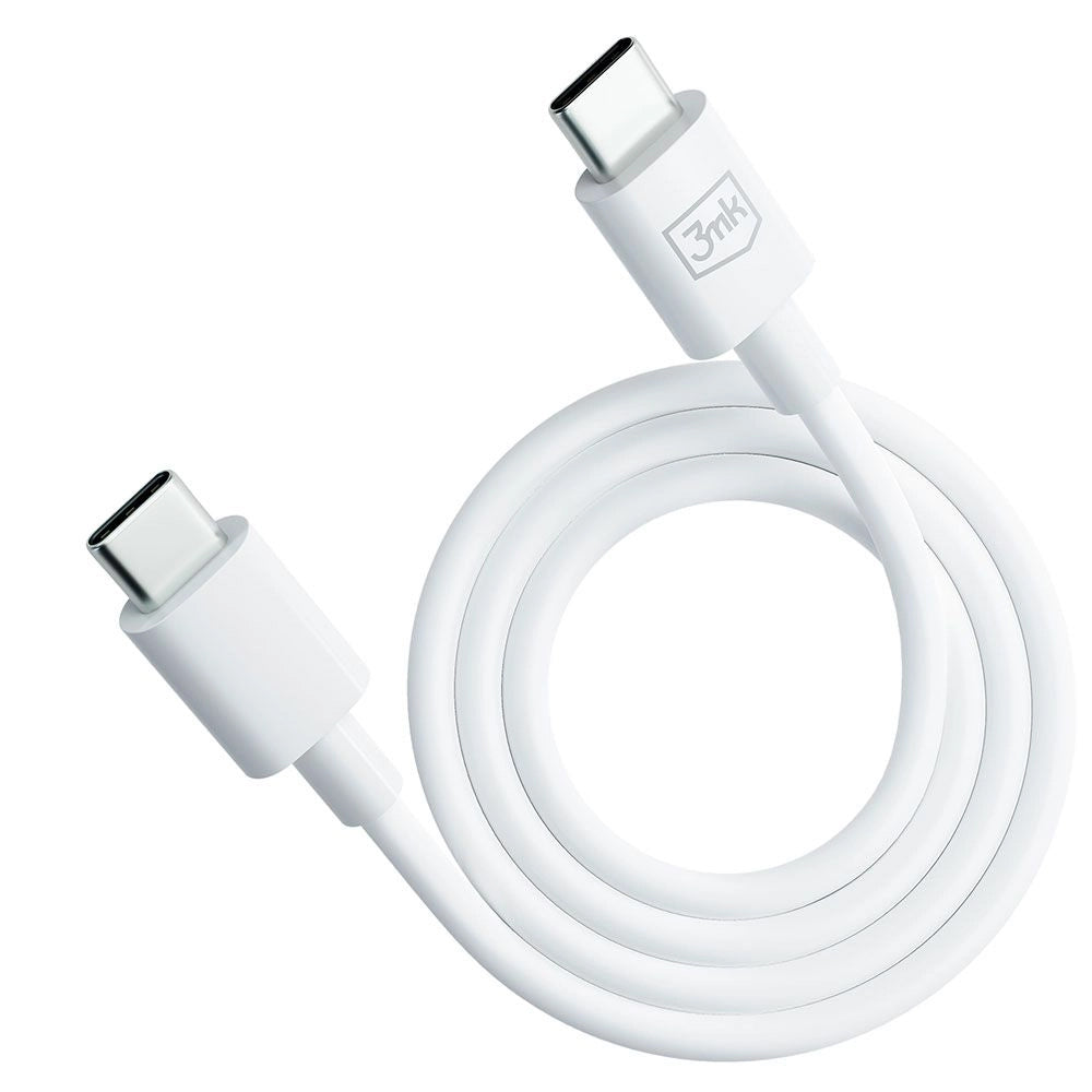 Kabel USB-C do ładowania i transmisji danych - USB-C 3MK Hyper, 100 W, 1,2 m, biały 