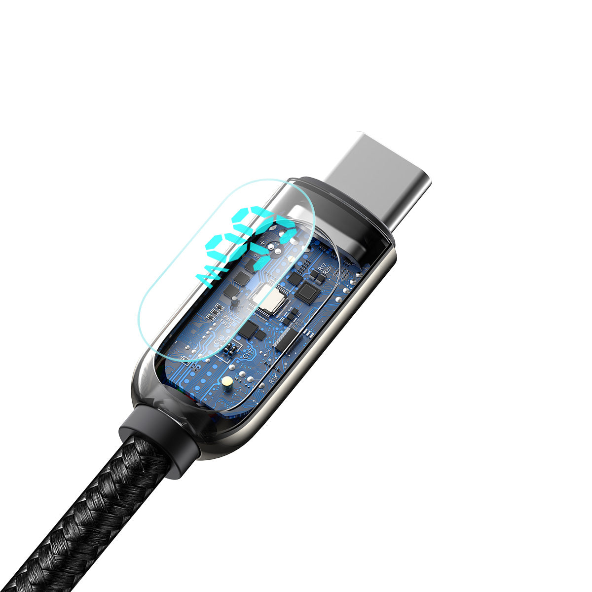 Kabel do Transmisji Danych i Ładowania USB-A - USB-C Baseus Display, 66W, 2m, Czarny CASX020101
