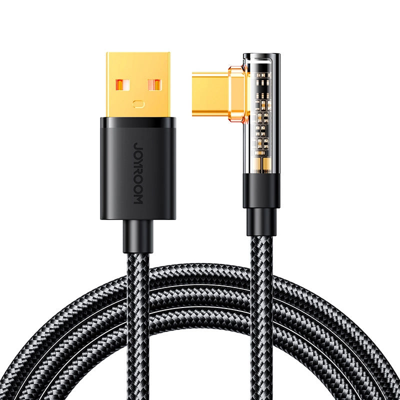 Kabel do danych i ładowania USB-A - USB-C Joyroom S-UC027A6 Angled, 60W, 1.2m, Czarny
