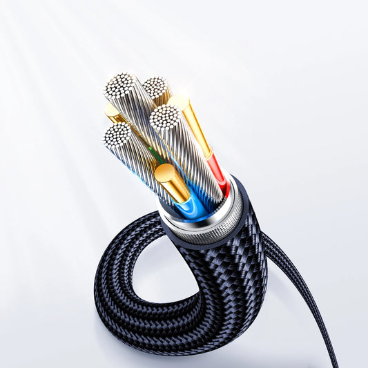 Kabel do danych i ładowania USB-C - USB-C Joyroom A4 Display, 100W, 1,2m, Niebieski