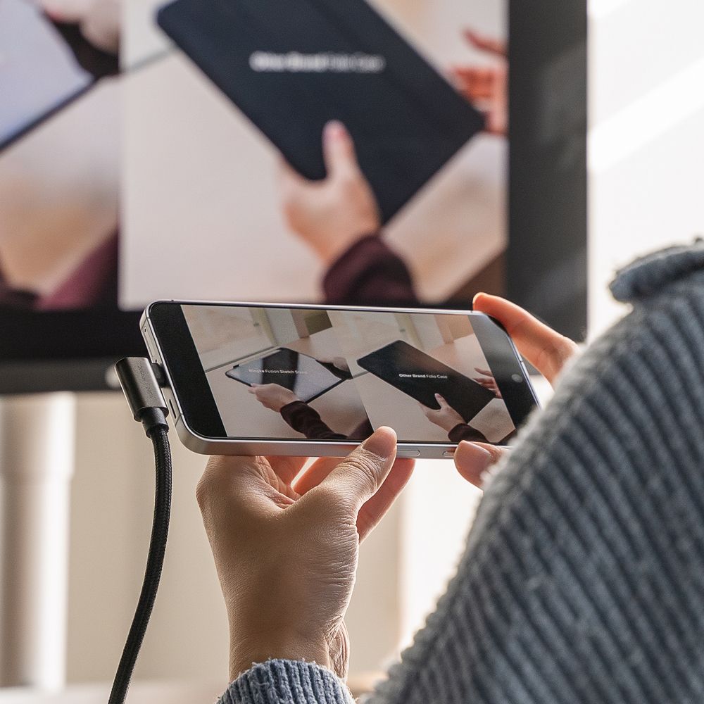 Kabel USB-C - USB-C Ringke 2X2 Angled do danych i ładowania, 240W, 2m, Czarny