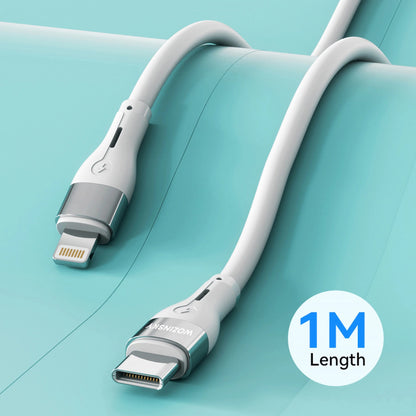 Kabel do danych i ładowania USB-C - Lightning WZK WSTCL1, 27W, 1m, Biały