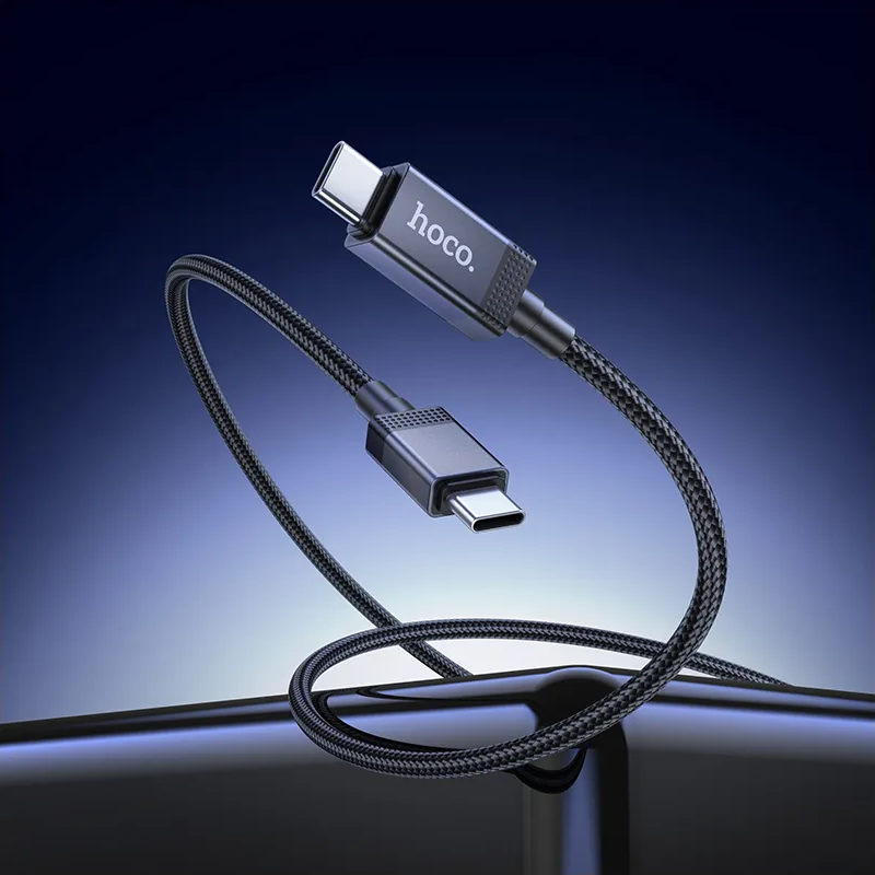 Kabel do danych i ładowania USB-C - USB-C HOCO X118 Display, 60W, 1m, Czarny
