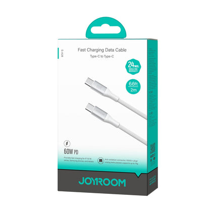 Kabel do danych i ładowania USB-C - USB-C Joyroom S-A28 Flash, 60W, 2m, Biały