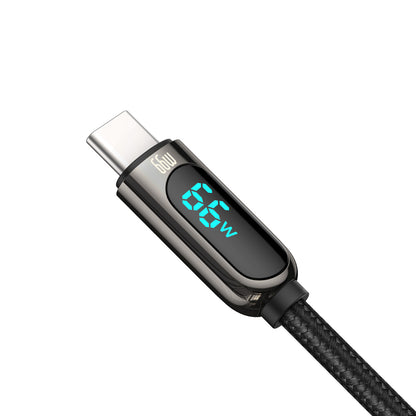 Kabel do Transmisji Danych i Ładowania USB-A - USB-C Baseus Display, 66W, 2m, Czarny CASX020101