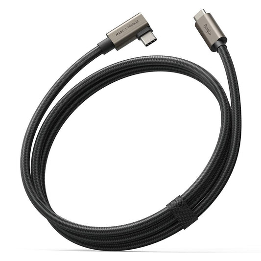 Kabel USB-C - USB-C Ringke 2X2 Angled do danych i ładowania, 240W, 1m, Czarny
