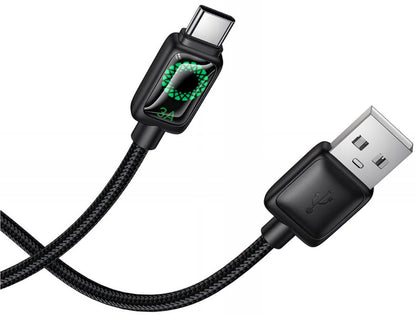 Kabel do danych i ładowania USB-A - USB-C HOCO U146, 36W, 1.2m, Czarny