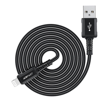 Kabel do danych i ładowania USB-A - Lightning Acefast C4-02, 18W, 1.8m, Czarny