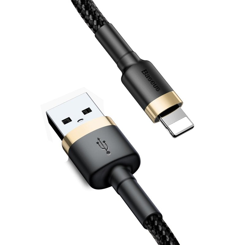 Kabel do danych i ładowania USB-A - Lightning Baseus Cafule, 18W, 2m, Złoty CALKLF-CV1