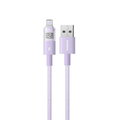 Kabel do danych i ładowania USB-A - Lightning Baseus Display 2, 12W, 1m, Fioletowy P10382700511-00