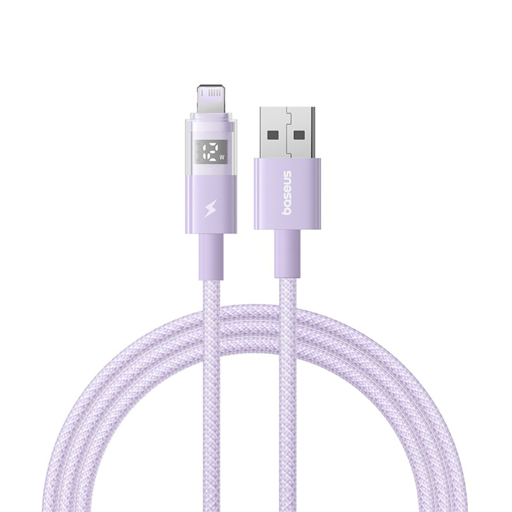 Kabel do danych i ładowania USB-A - Lightning Baseus Display 2, 12W, 1m, Fioletowy P10382700511-00