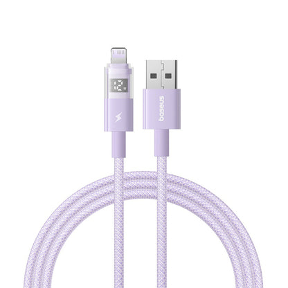 Kabel do danych i ładowania USB-A - Lightning Baseus Display 2, 12W, 1m, Fioletowy P10382700511-00