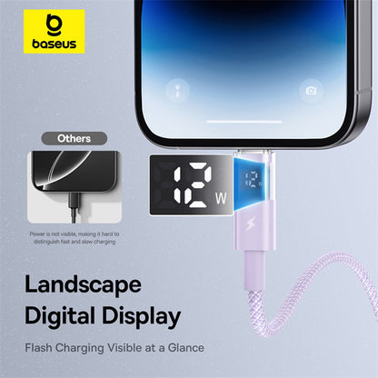 Kabel do danych i ładowania USB-A - Lightning Baseus Display 2, 12W, 1m, Fioletowy P10382700511-00