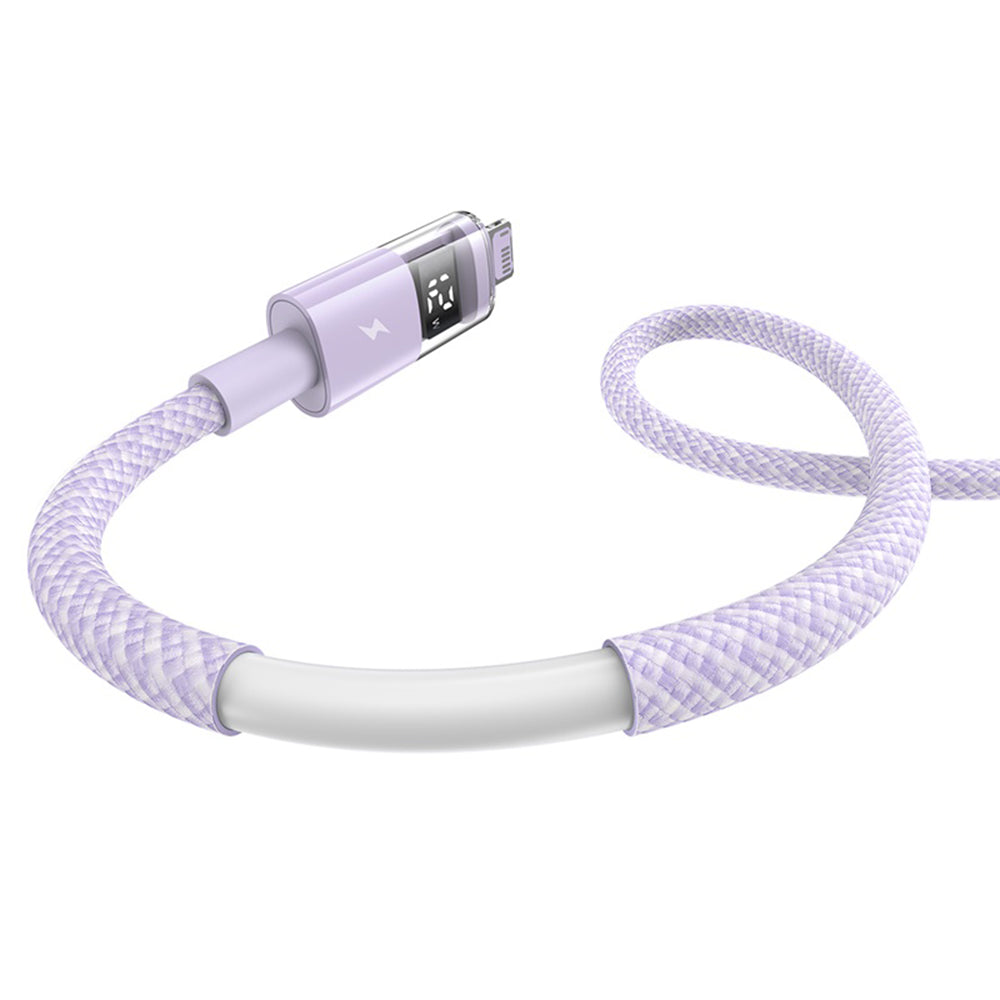 Kabel do danych i ładowania USB-A - Lightning Baseus Display 2, 12W, 1m, Fioletowy P10382700511-00