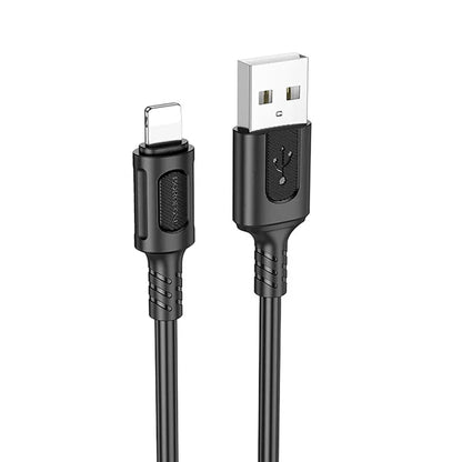 Kabel do danych i ładowania USB-A - Lightning Borofone BX111 Feliz, 18W, 1m, Czarny